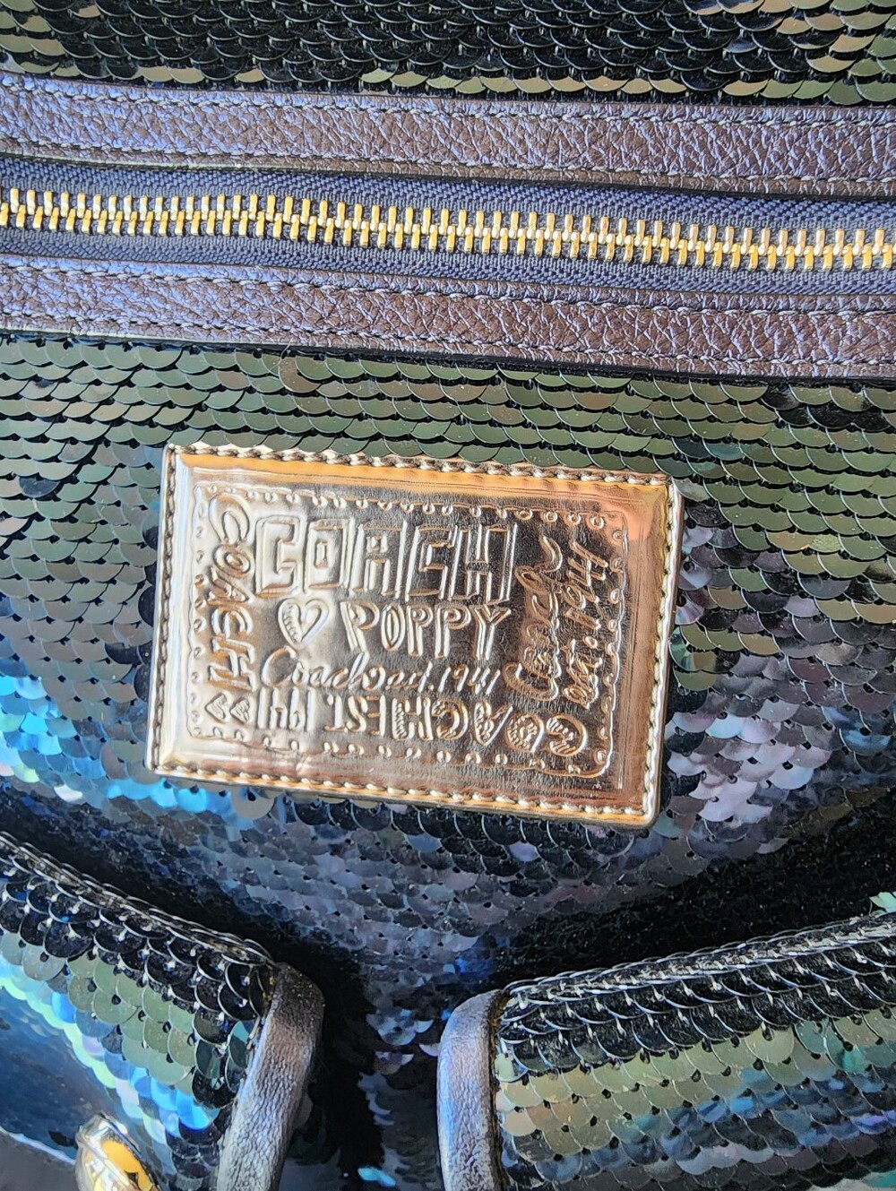 Coach Poppy Spotlight Blue Sequin Backpack, EUC, 2010, 15348 - Picture 4 of 15